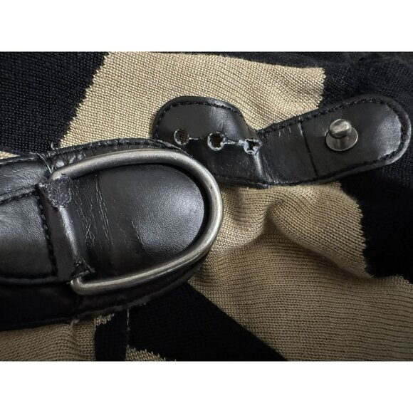 Lauren Ralph Lauren Womens Geometric Asymmetrical Midi Skirt Sz M Black & Tan - Picture 7 of 9